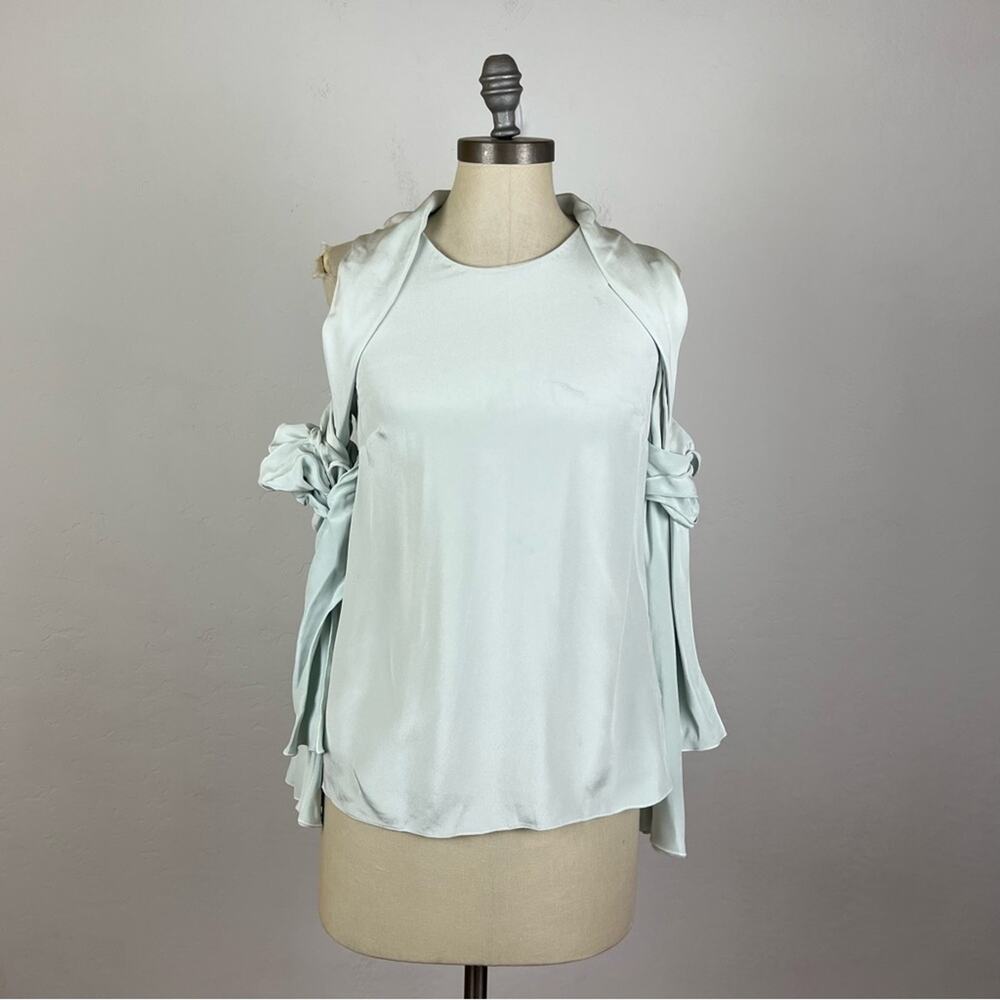 3.1 Philip Lim Light Blue Silk Long Sleeve Blouse
